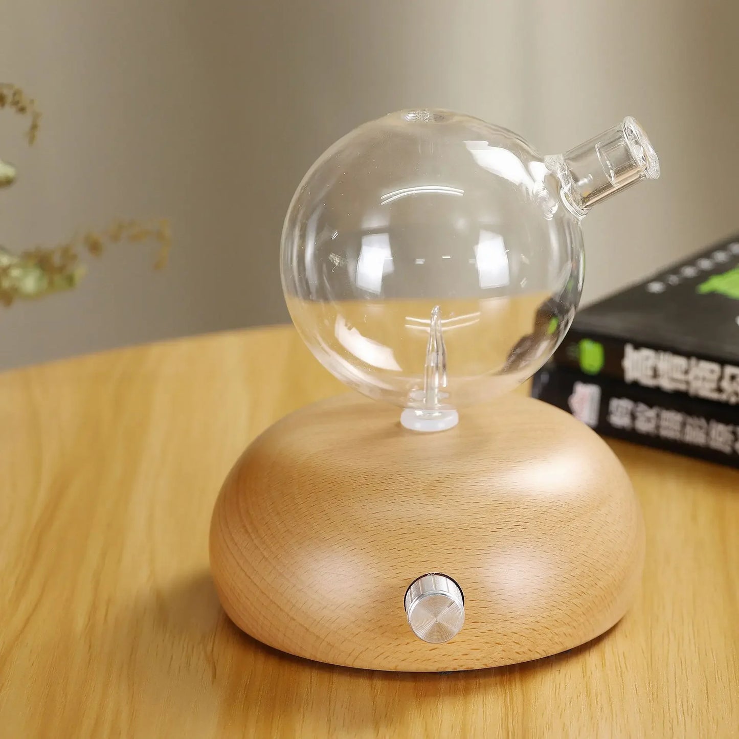 Waterless Nebulizer Wood Glass Oil Diffuser