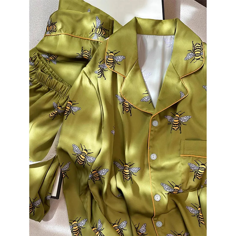 Print Satin Women Pajama Set