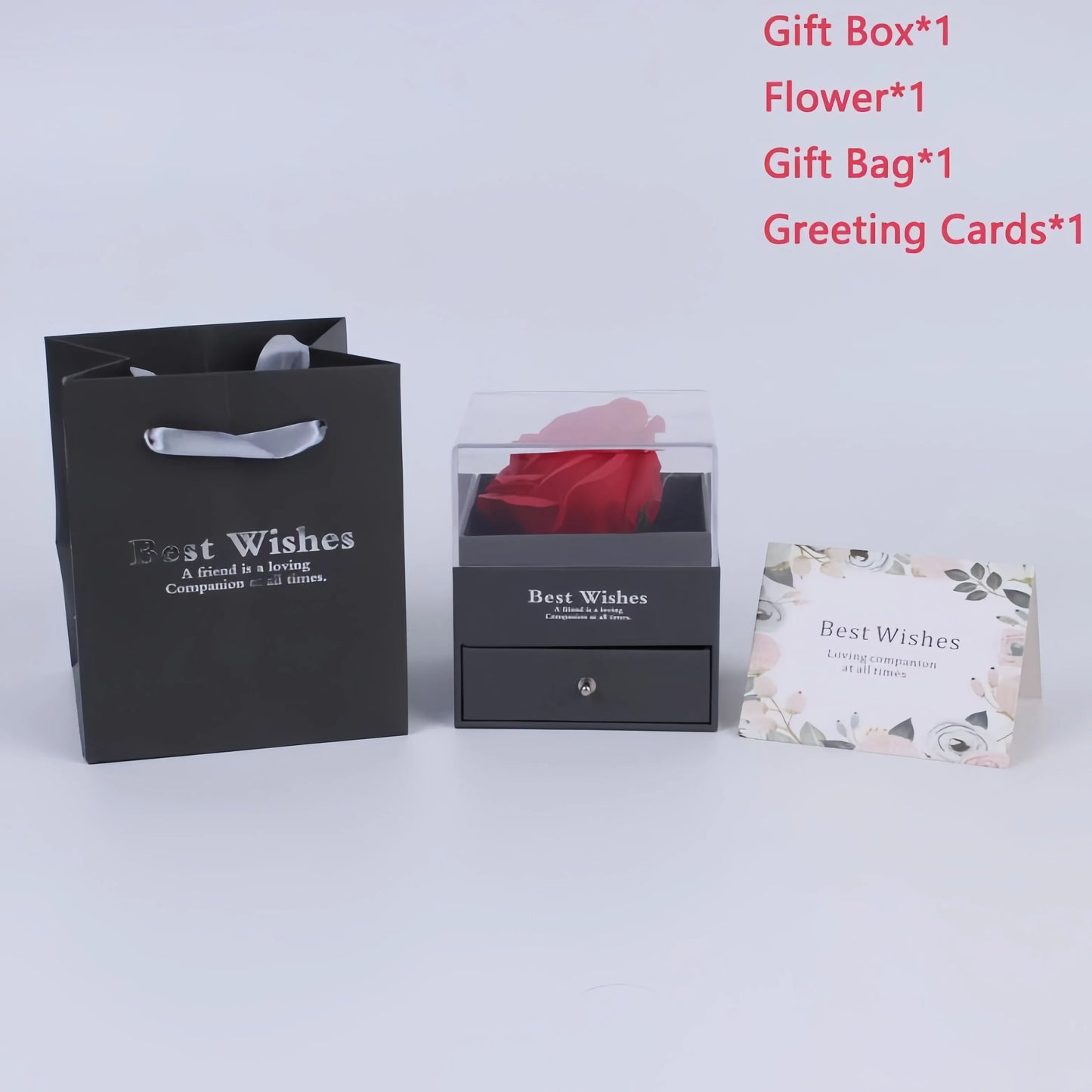 Eternal Rose Heart Necklace Gift Box