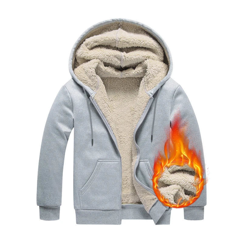 Lambswool Fleece Hooded Jacket