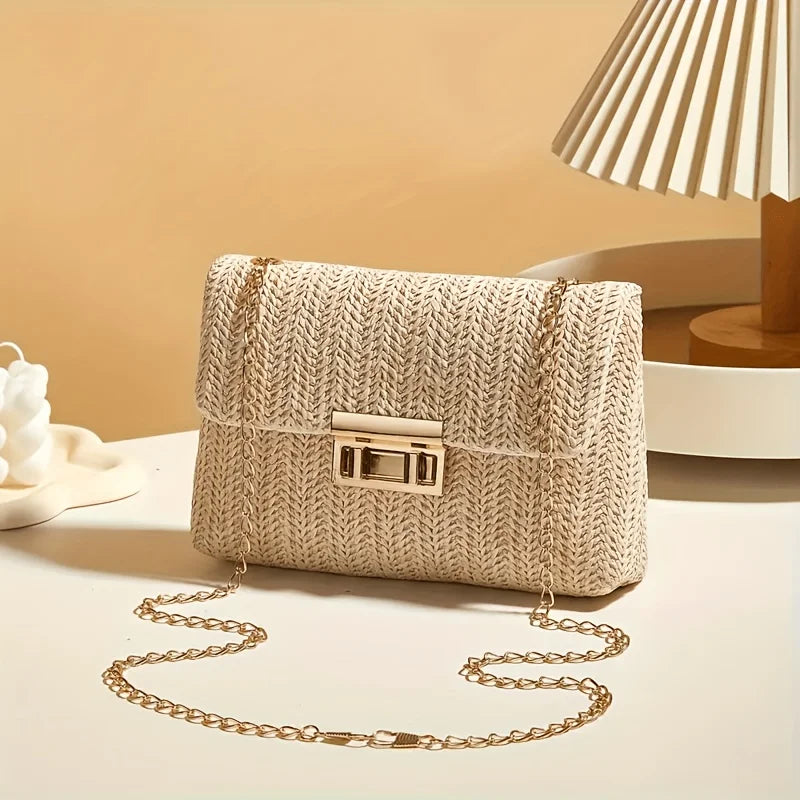 Women's Woven Straw Crossbody Shoulder Bag