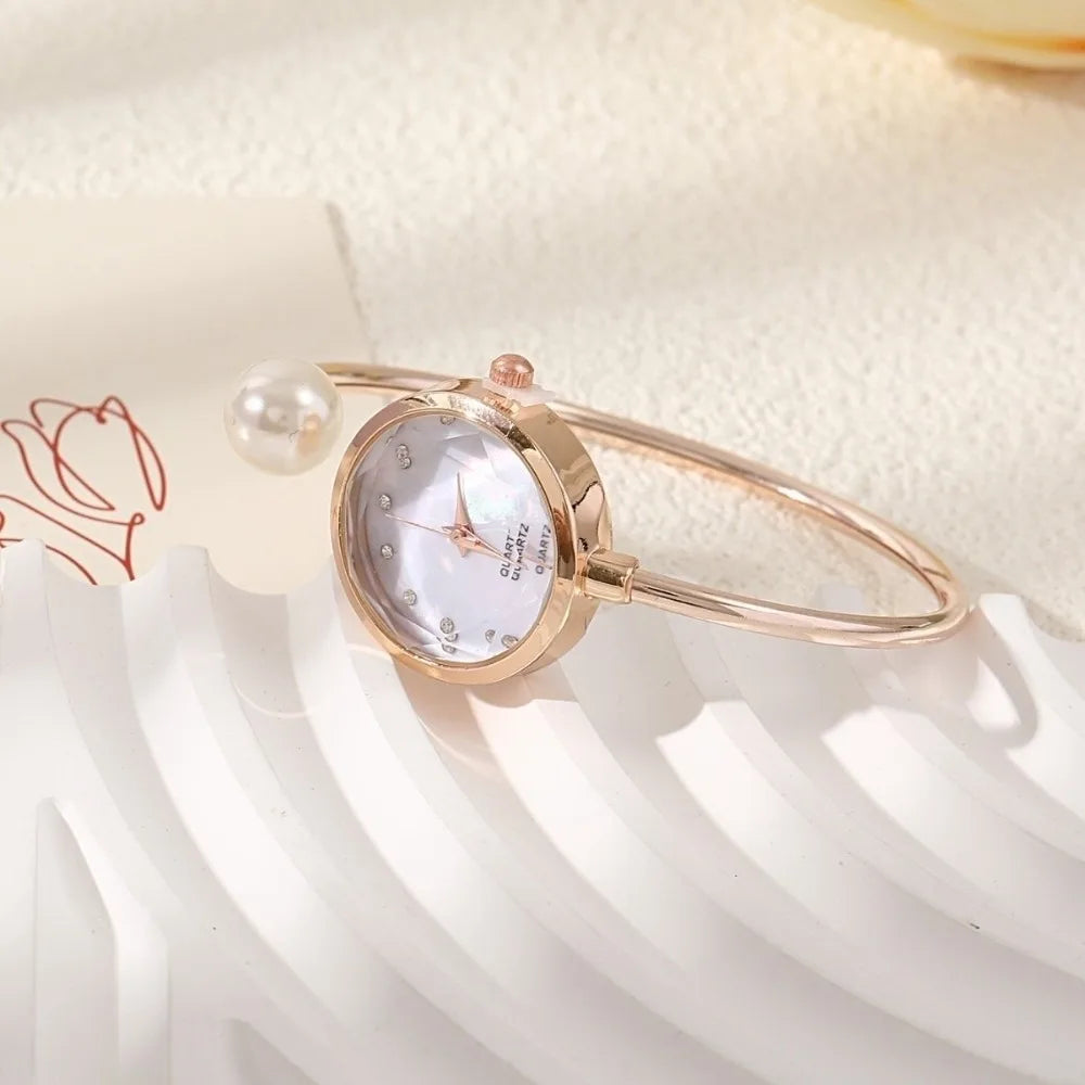 Pearl Rhinestone Bracelet Watch