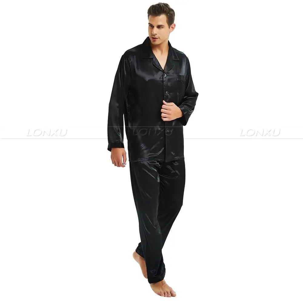 Men's Silk Satin Pajama Set Gift