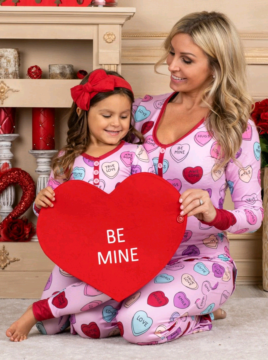 Family wear matching outfits for parents and kids in pastel colors