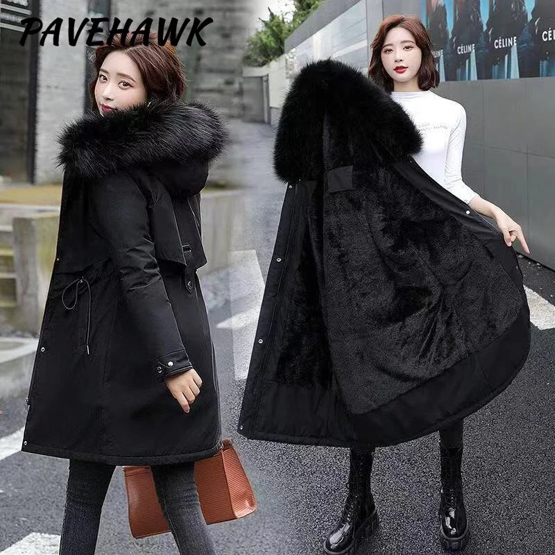 Fleece Hooded Women Parka