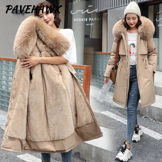 Fleece Hooded Women Parka