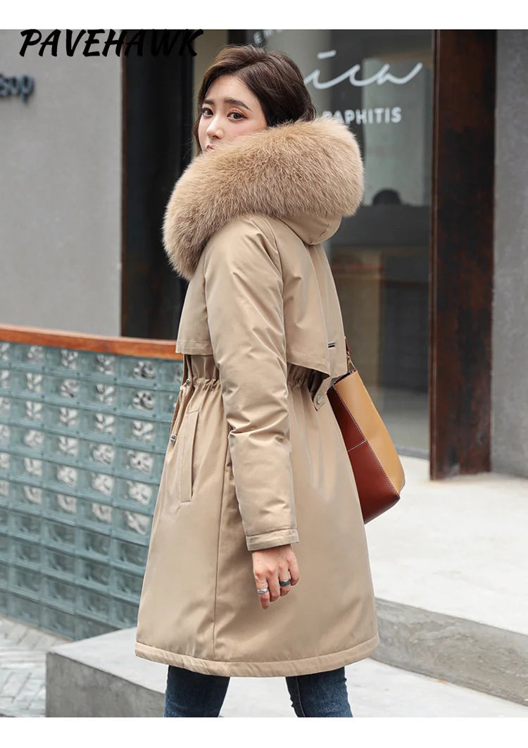 Fleece Hooded Women Parka