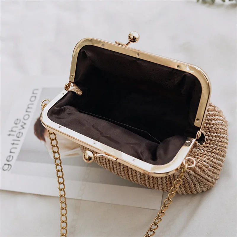 Women's Straw Boho Crossbody Bag