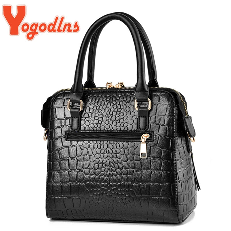 Crocodile Tassel PU Shoulder Bag