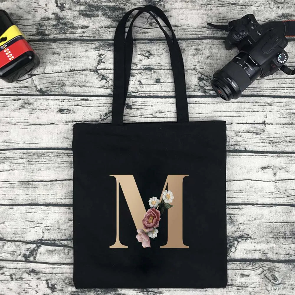 Foldable Letter Tote Shoulder Bag