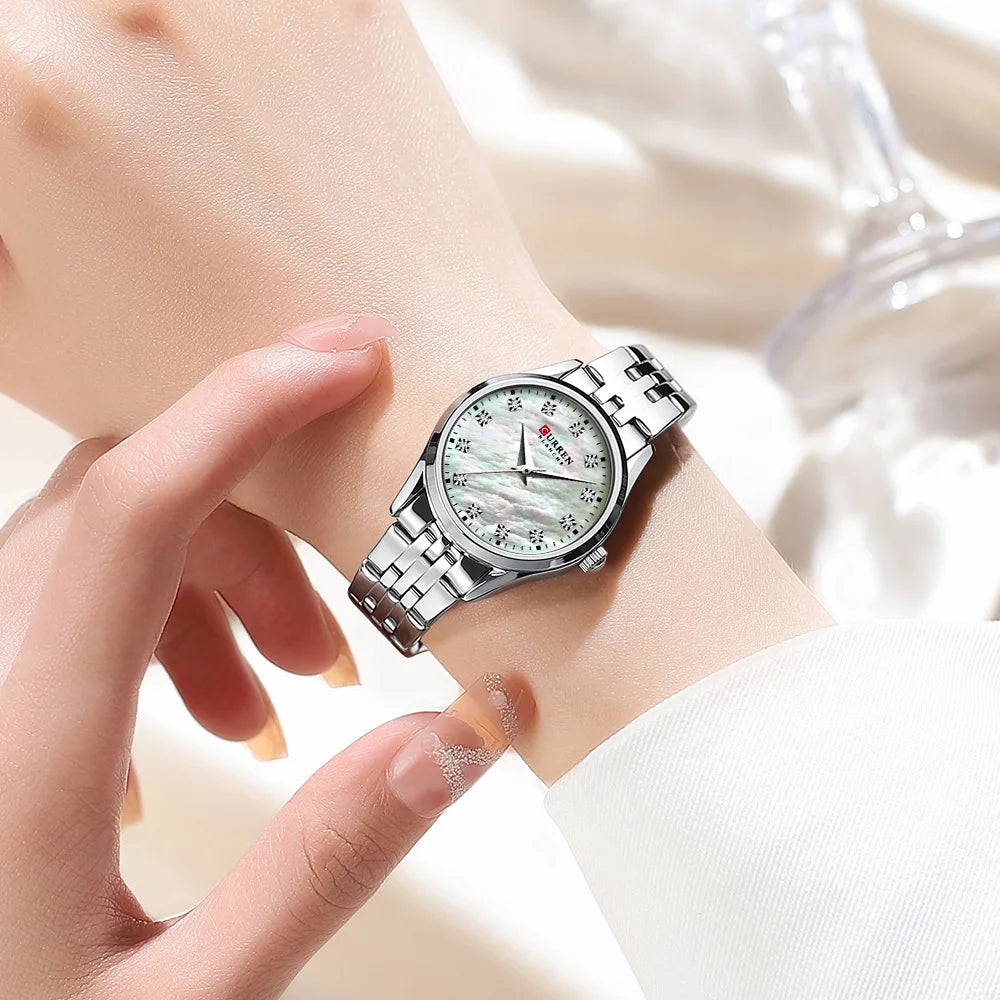 CURREN Women's Diamond Luminous Steel Watch
