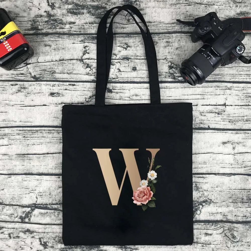 Foldable Letter Tote Shoulder Bag