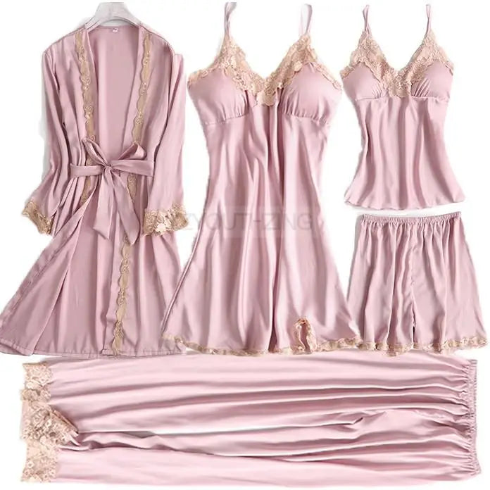 Lace Satin Women Pajama Set