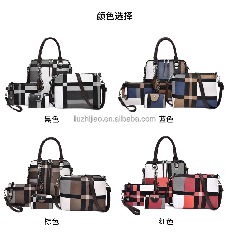 Retro PU Leather Tote Set