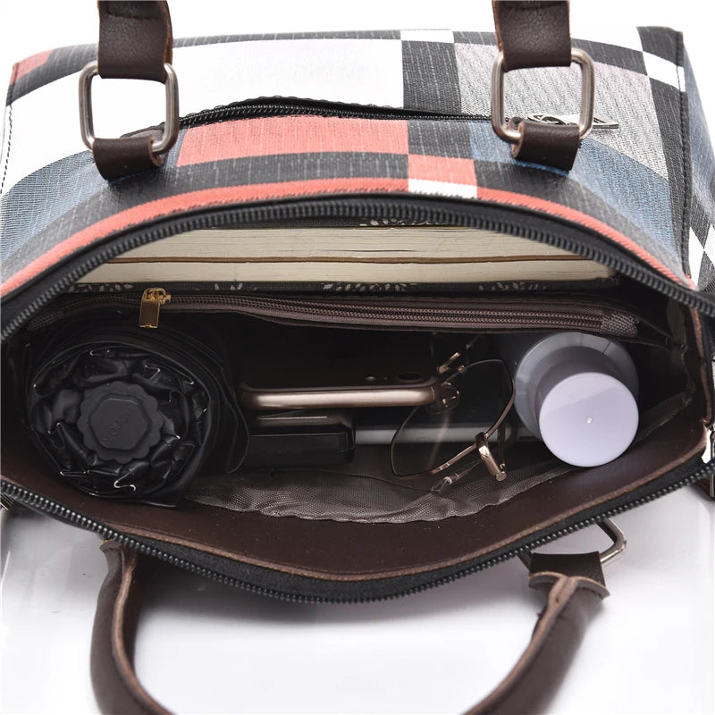 Retro PU Leather Tote Set