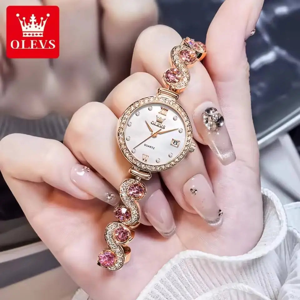 OLEVS Women's Pearl Quartz Bracelet Watch