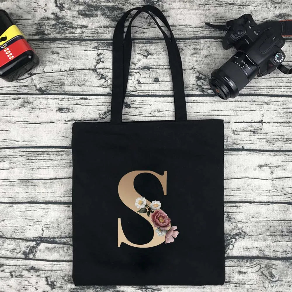 Foldable Letter Tote Shoulder Bag
