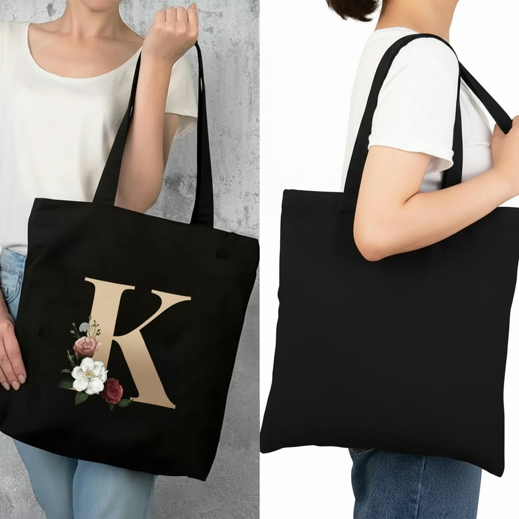 Foldable Letter Tote Shoulder Bag