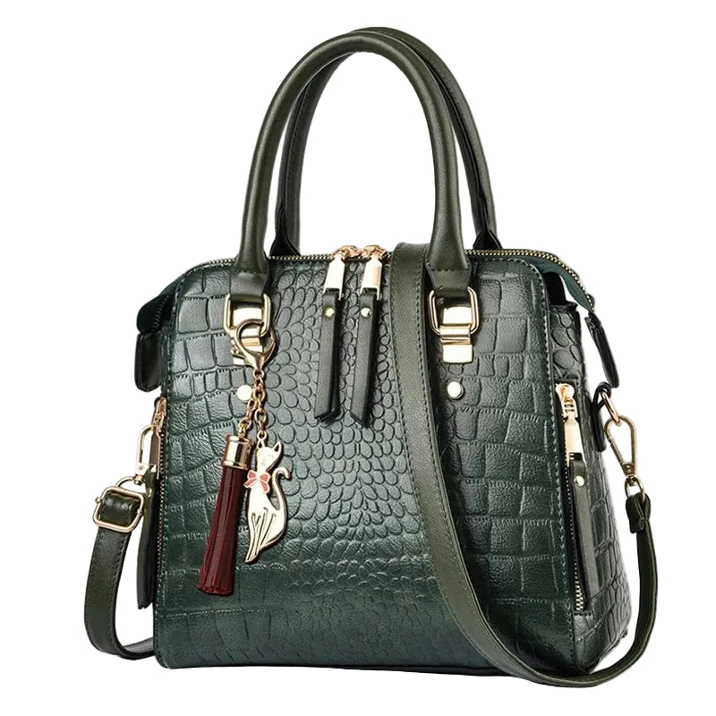 Crocodile Tassel PU Shoulder Bag