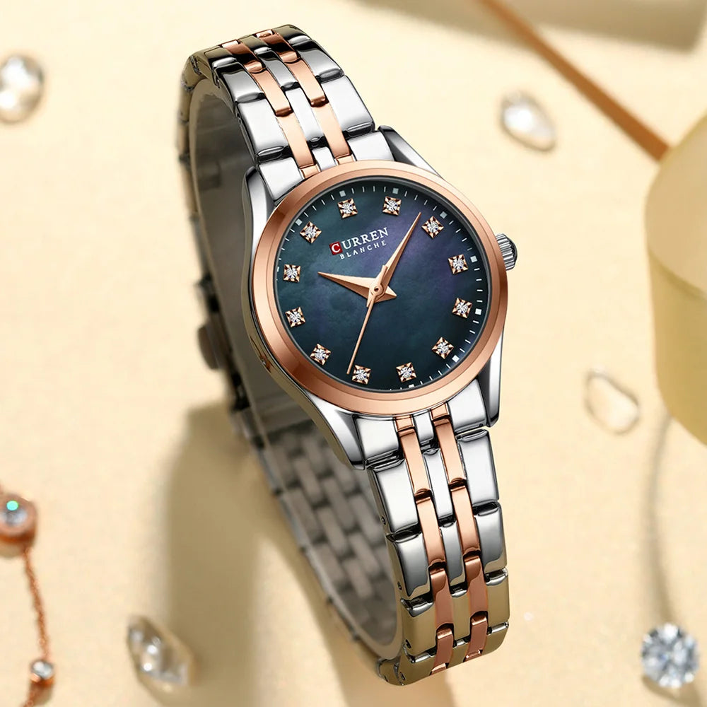 CURREN Women's Diamond Luminous Steel Watch