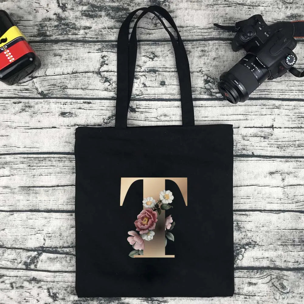 Foldable Letter Tote Shoulder Bag