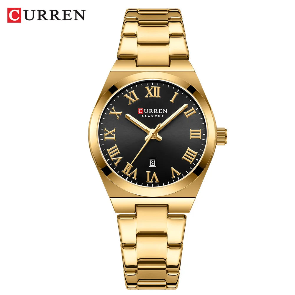 CURREN Women's Waterproof Steel Quartz Watch