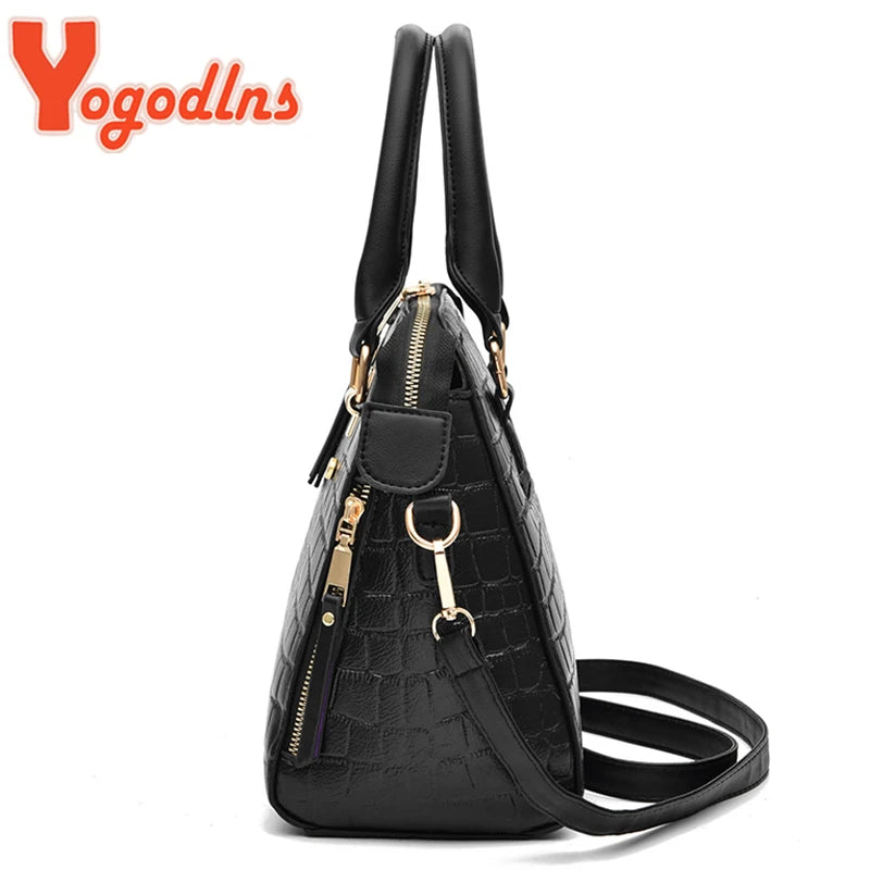 Crocodile Tassel PU Shoulder Bag