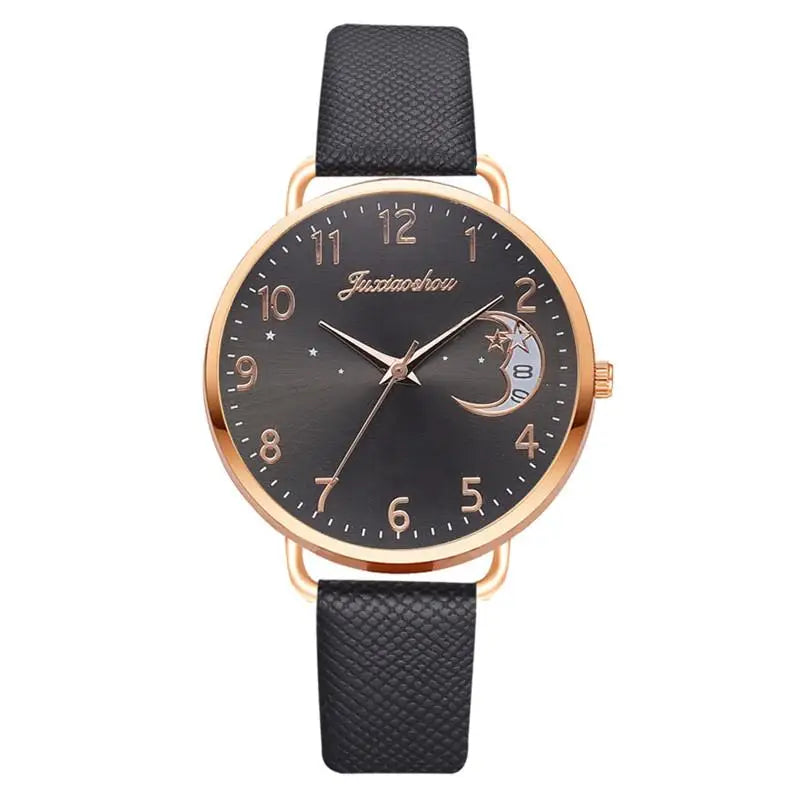 Women's White Leather Quartz Watch