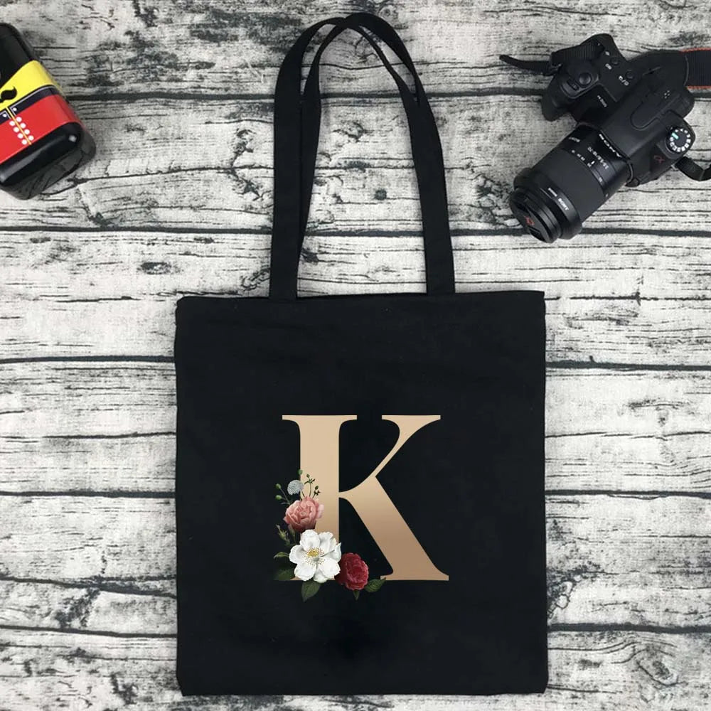 Foldable Letter Tote Shoulder Bag