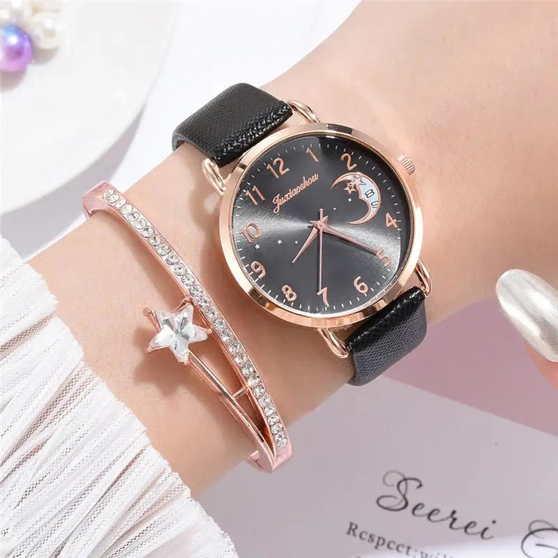 Women's White Leather Quartz Watch