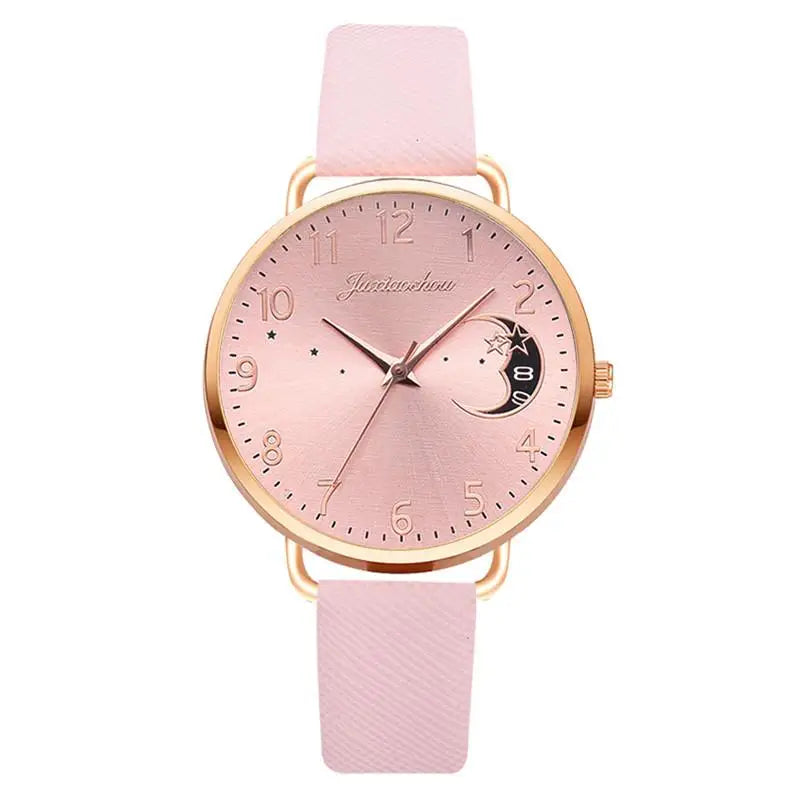Women's White Leather Quartz Watch