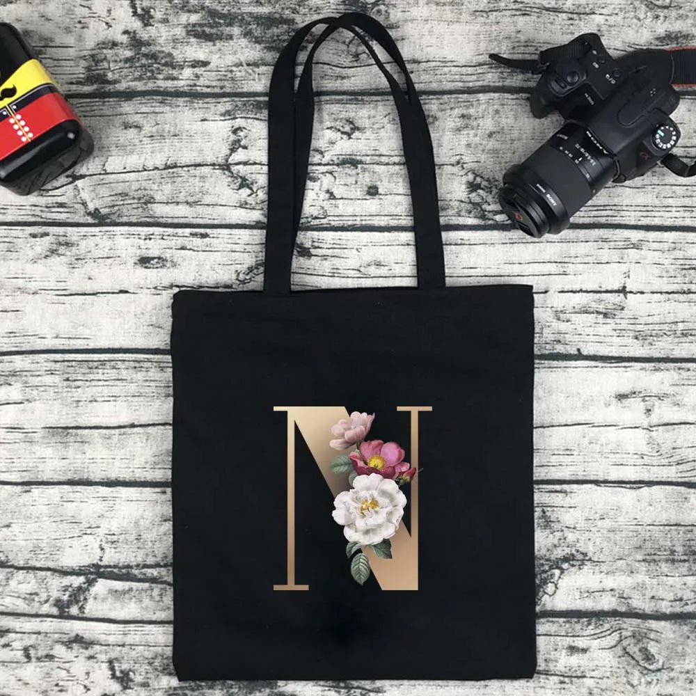Foldable Letter Tote Shoulder Bag