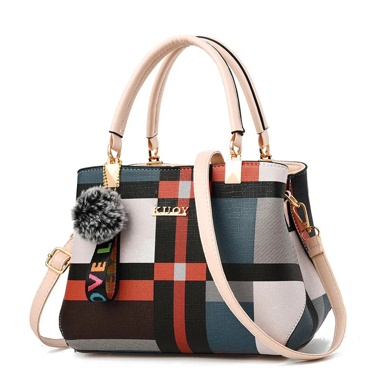 Plaid PU Leather Crossbody Bag