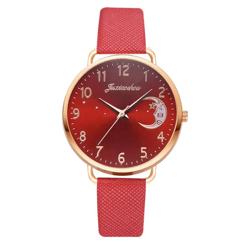 Women's White Leather Quartz Watch