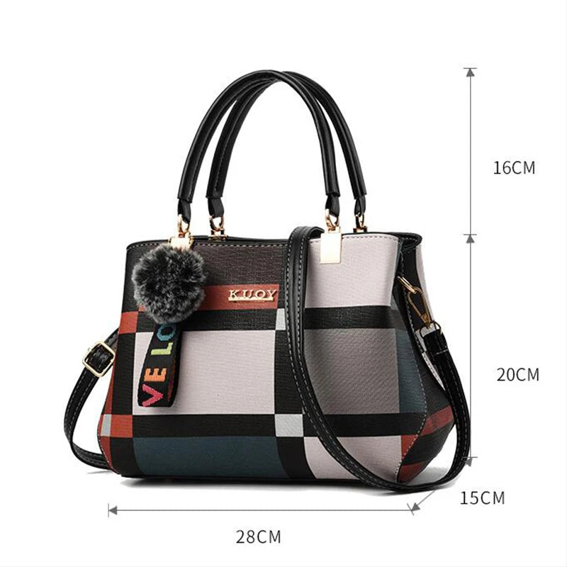 Plaid PU Leather Crossbody Bag