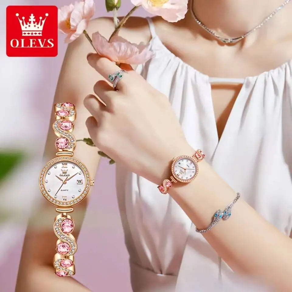 OLEVS Women's Pearl Quartz Bracelet Watch