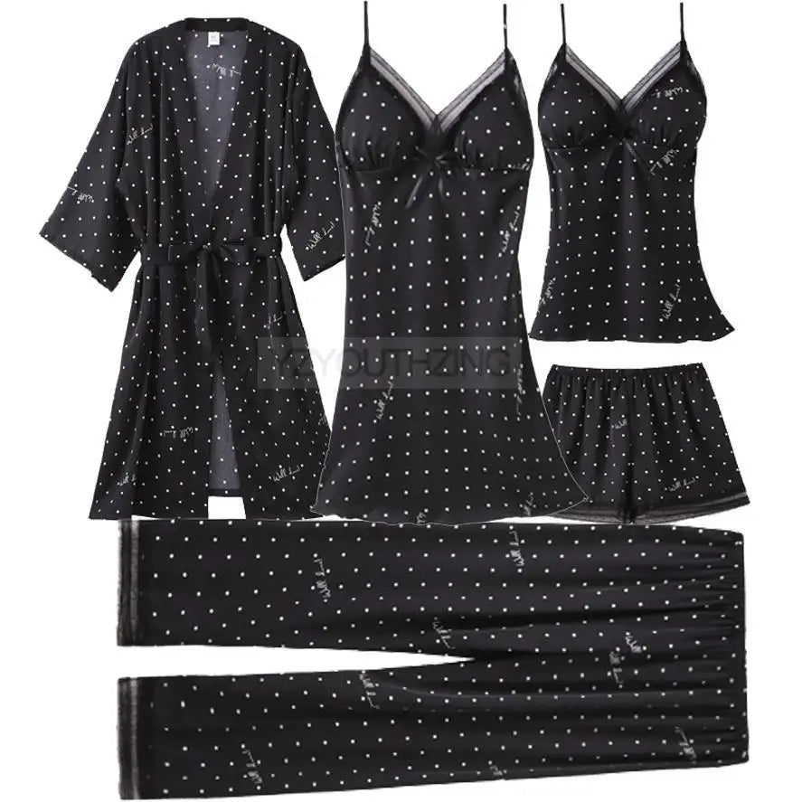 Lace Satin Women Pajama Set