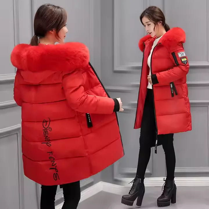 Mid-Length Fur Collar Parka