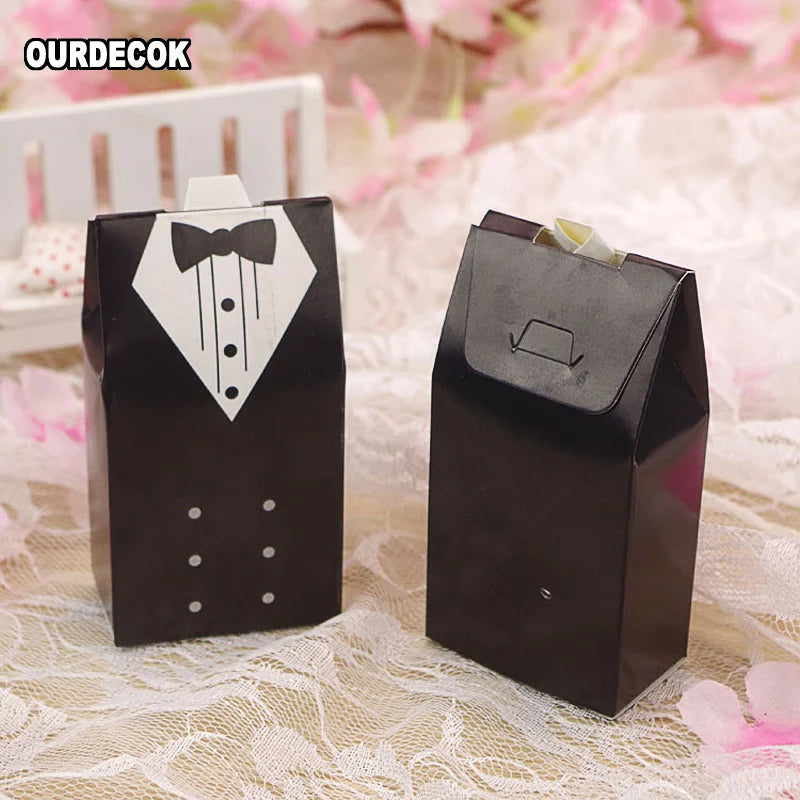 Elegant Candy Box Wedding Favor Ribbon 100 Pcs