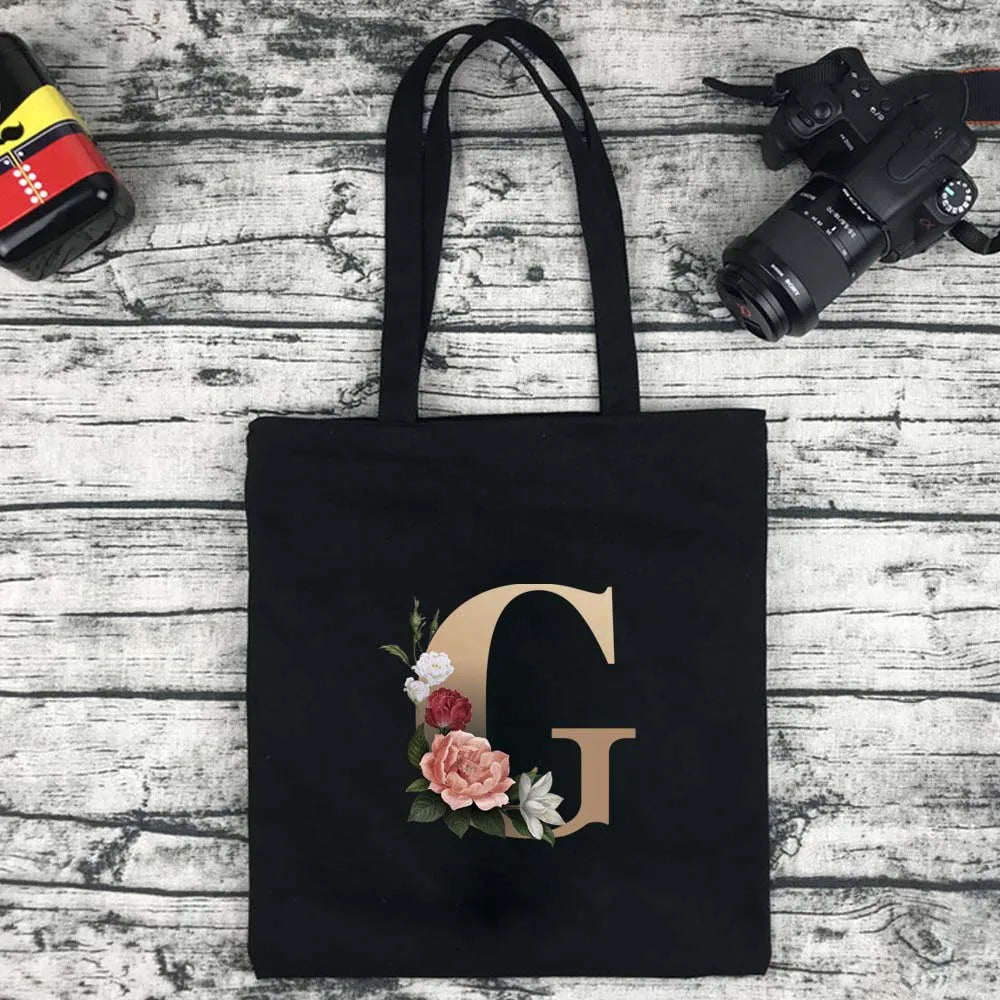 Foldable Letter Tote Shoulder Bag