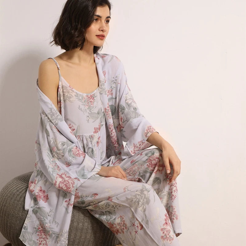 Women's 3-Piece Cartoon Pajama Set