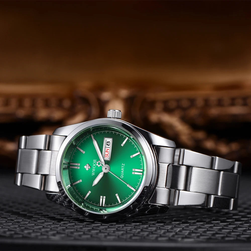 WWOOR Green Bracelet Ladies Watch