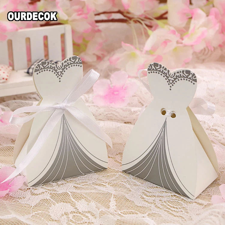 Elegant Candy Box Wedding Favor Ribbon 100 Pcs