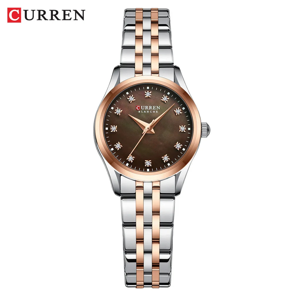 CURREN Women's Diamond Luminous Steel Watch