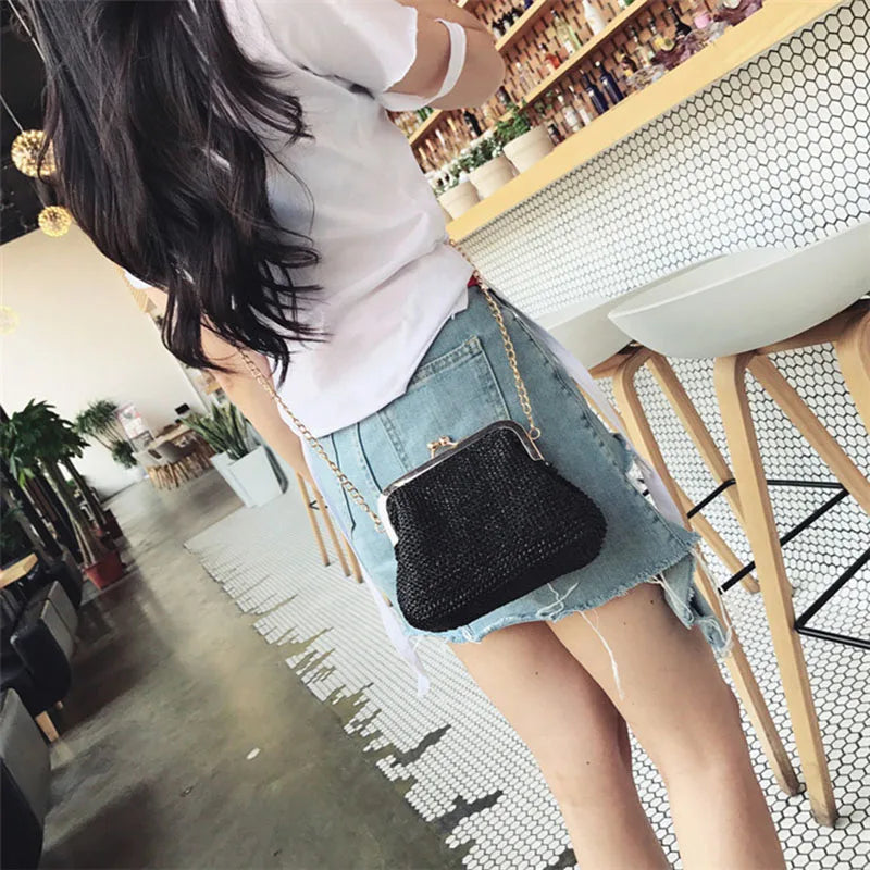 Women's Straw Boho Crossbody Bag