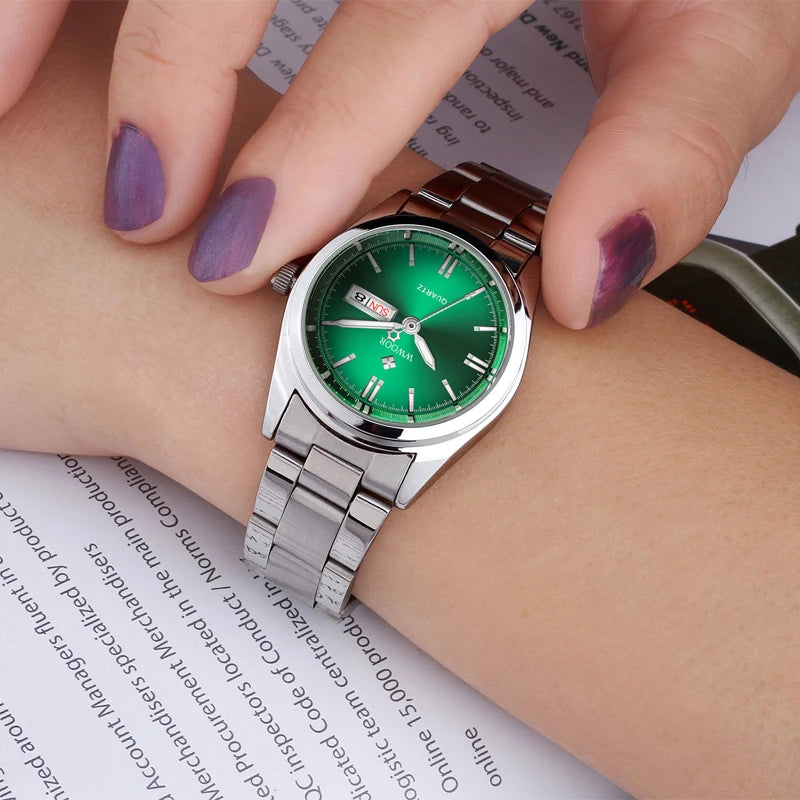 WWOOR Green Bracelet Ladies Watch
