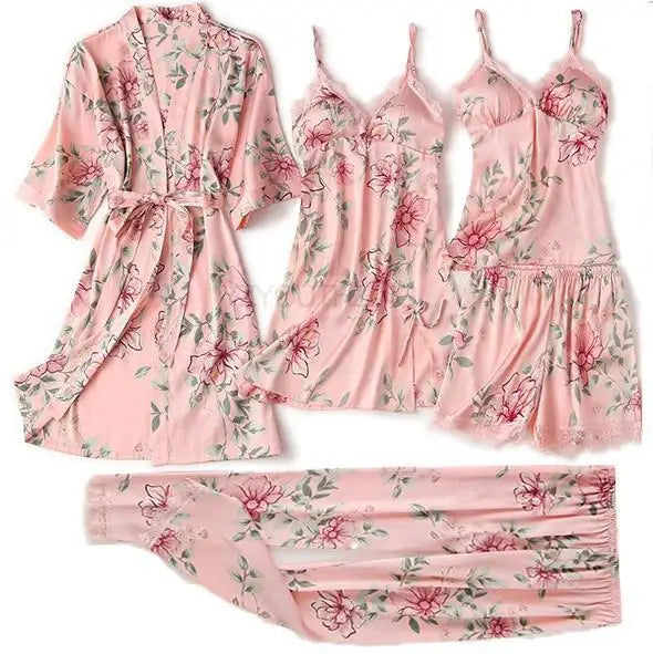Lace Satin Women Pajama Set