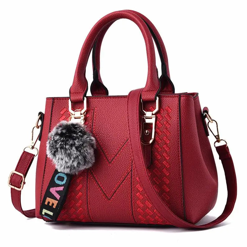 Embroidery Leather Messenger Bag