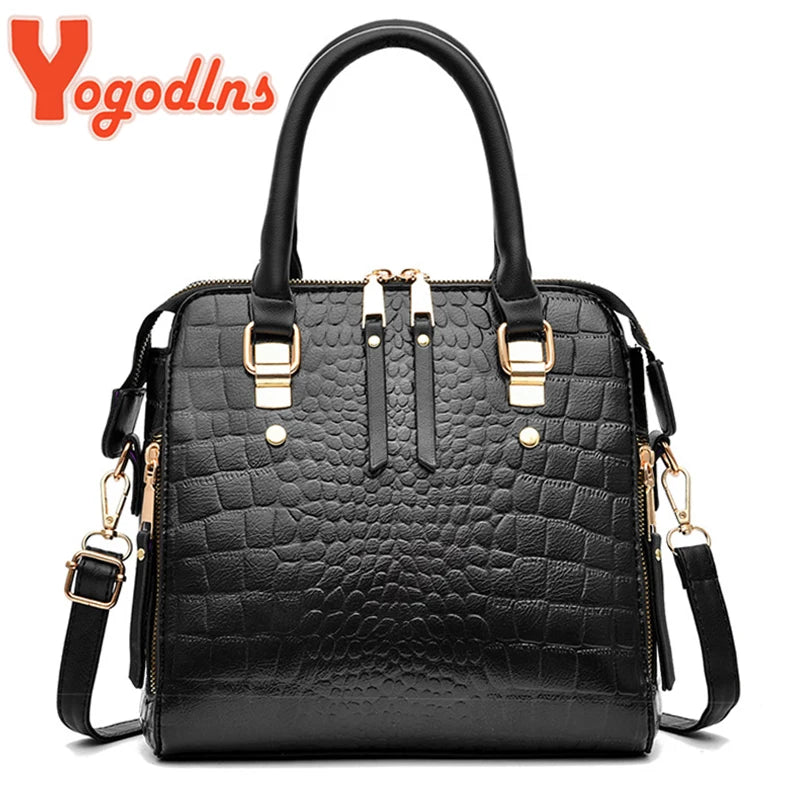 Crocodile Tassel PU Shoulder Bag