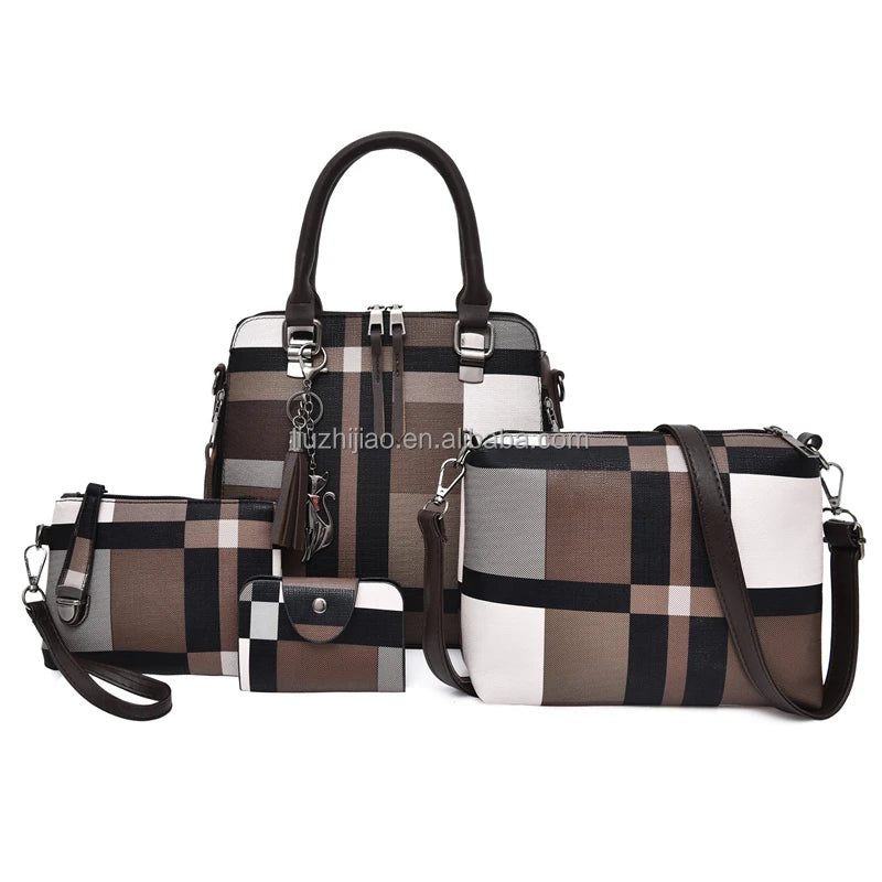 Retro PU Leather Tote Set